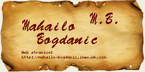 Mahailo Bogdanić vizit kartica